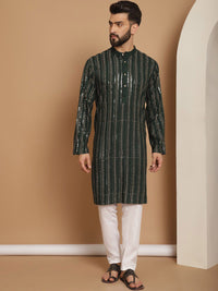 Anouk Embroidered Regular Thread Work Pure Cotton Kurta with Churidar