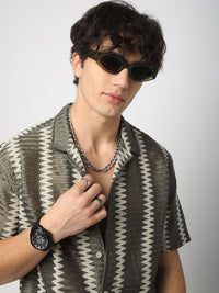 VASTRADO Men Classic Horizontal Stripes Opaque Casual Shirt