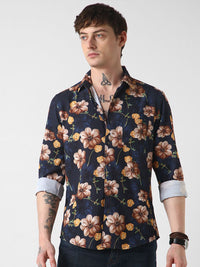 VASTRADO Men Slim Fit Floral Printed Opaque Casual Shirt