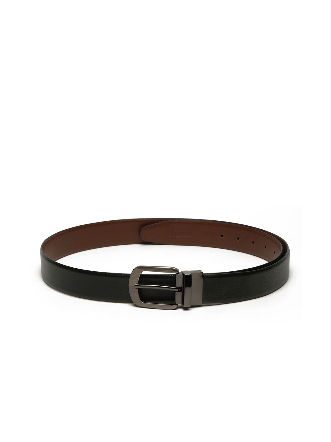 Teakwood Leathers Men Textured Leather Reversible Formal Belt