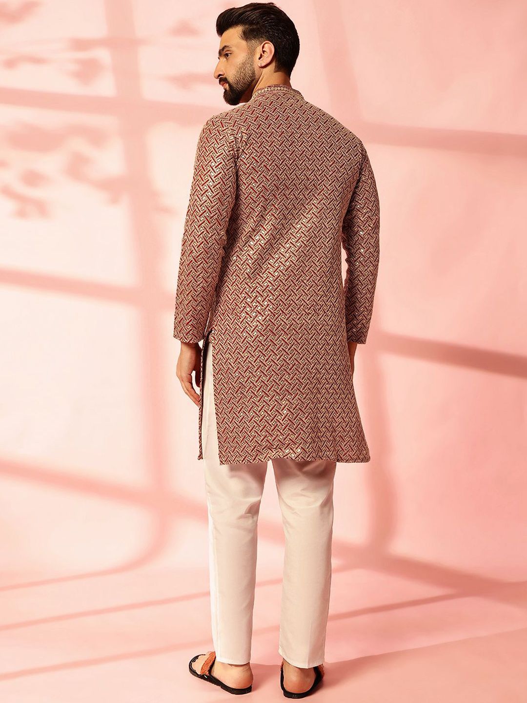 Anouk Men Embroidered Regular Thread Work Pure Cotton Kurta with Pyjamas