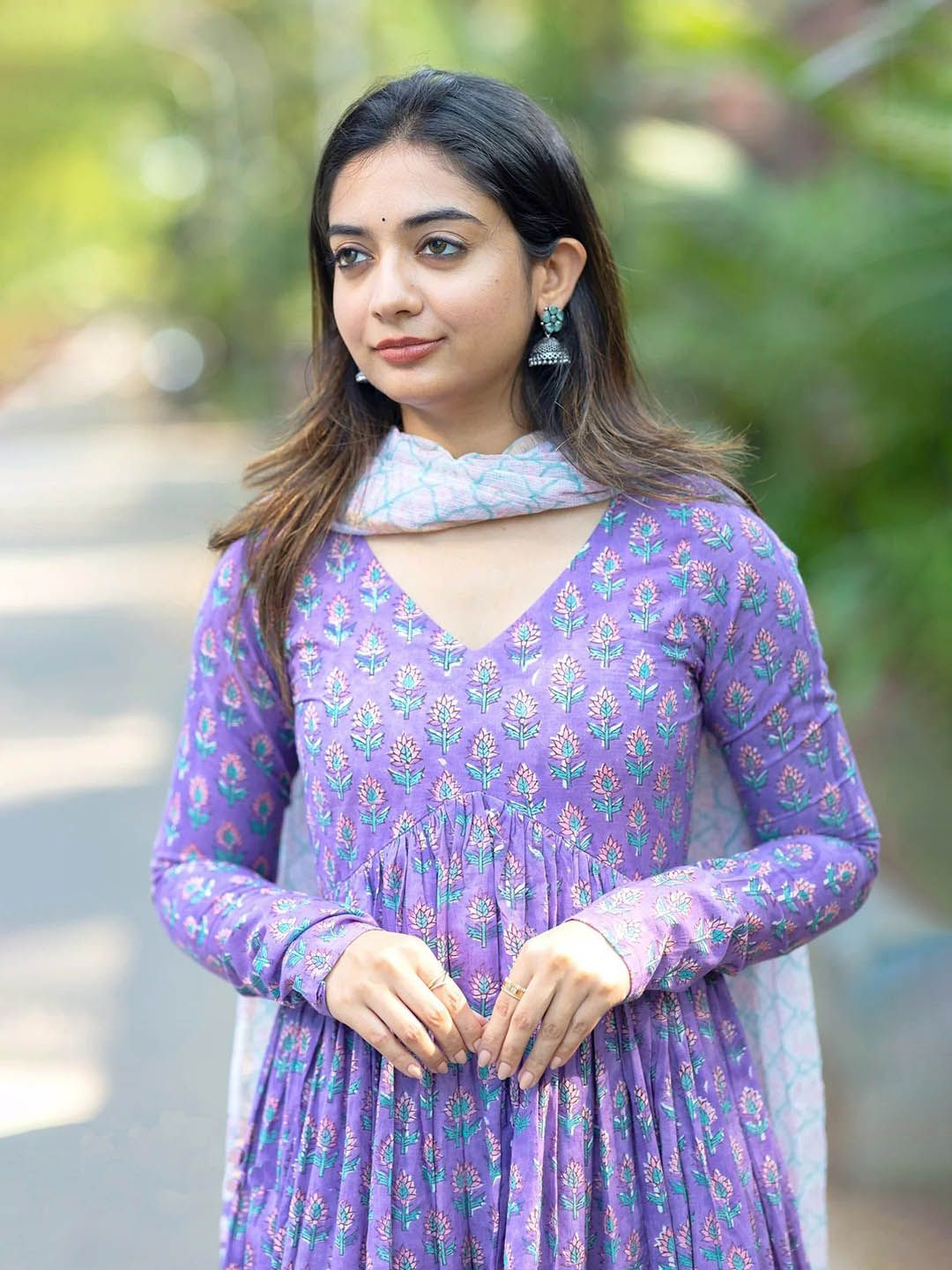 Kalini Wanita Bercetak Kurta Bercetak Dengan Seluar & Dupatta