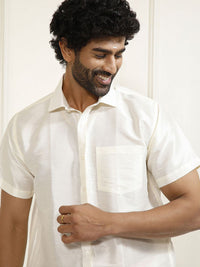 VASTRAMAY Shirt Collar Shirt With Veshti