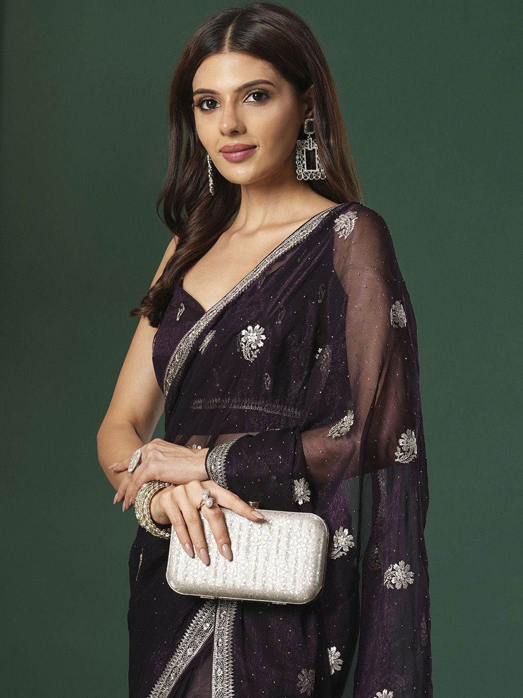 Saree mall Embellished Beads and Stones Designer Sarees