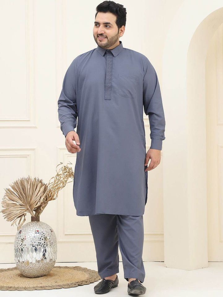 SOJANYA PLUS Shirt Collar Regular Pathani Kurta with Salwar
