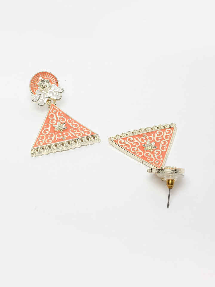 Anouk Gold Plated Cubic Zirconia Studded Contemporary Drop Earrings