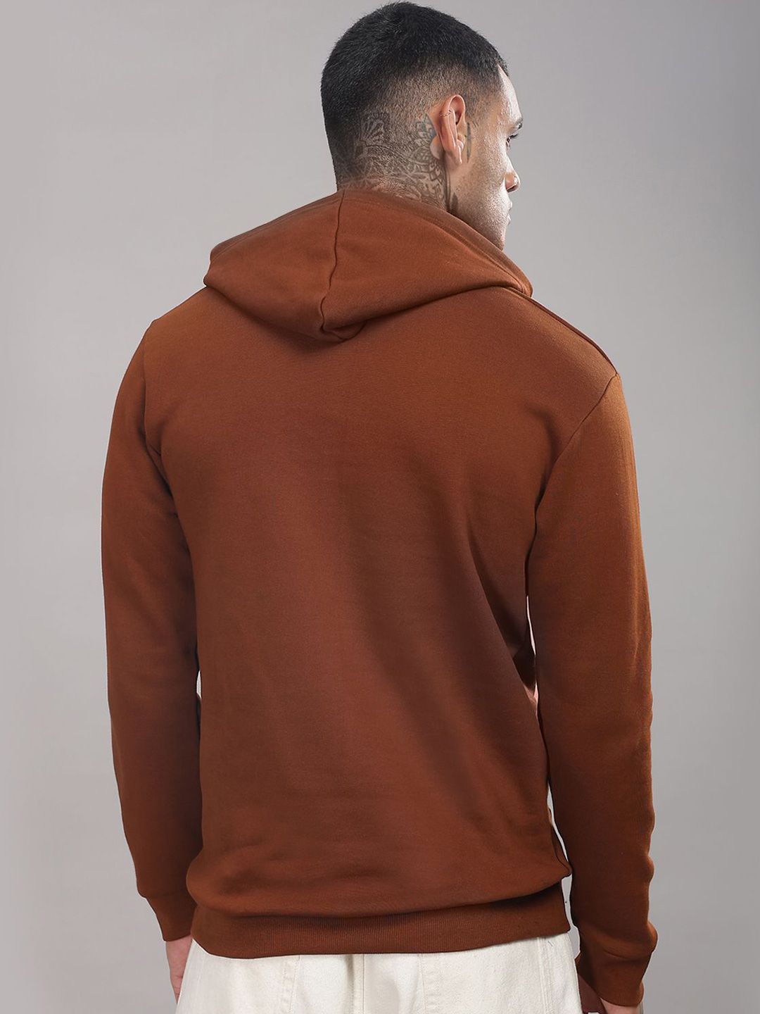 ADRO Men Cotton Graphic Printed Long Sleeves Hooded Sweatshirt