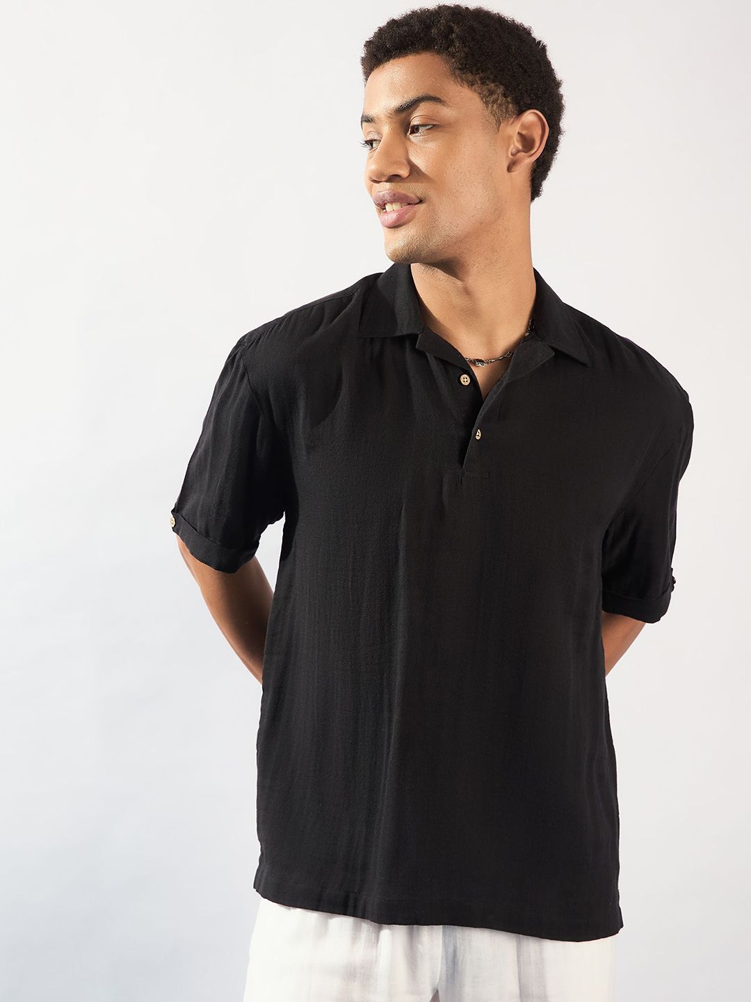DENNISON Muslin Double Gauge Oversized Cotton Shirt
