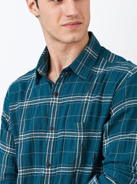 SPYKAR Men Slim Fit Spread Collar Tartan Checked Cotton Casual Shirt