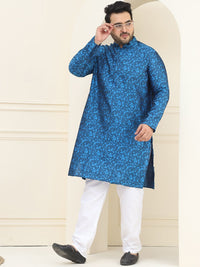 SOJANYA PLUS Plus Size Mandarin Collar Kurta with Pyjama