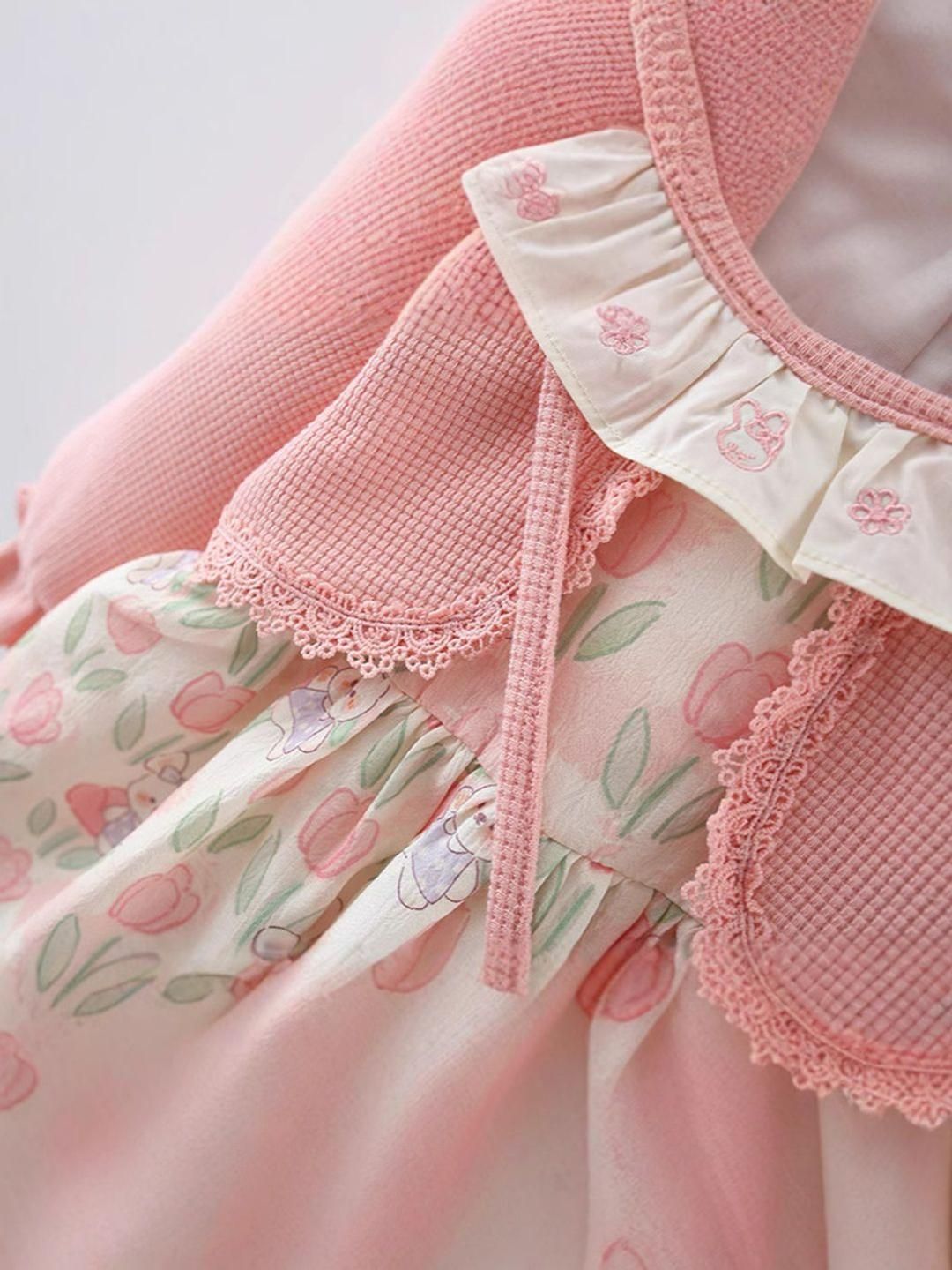 YK Floral Print Fit & Flare Dress