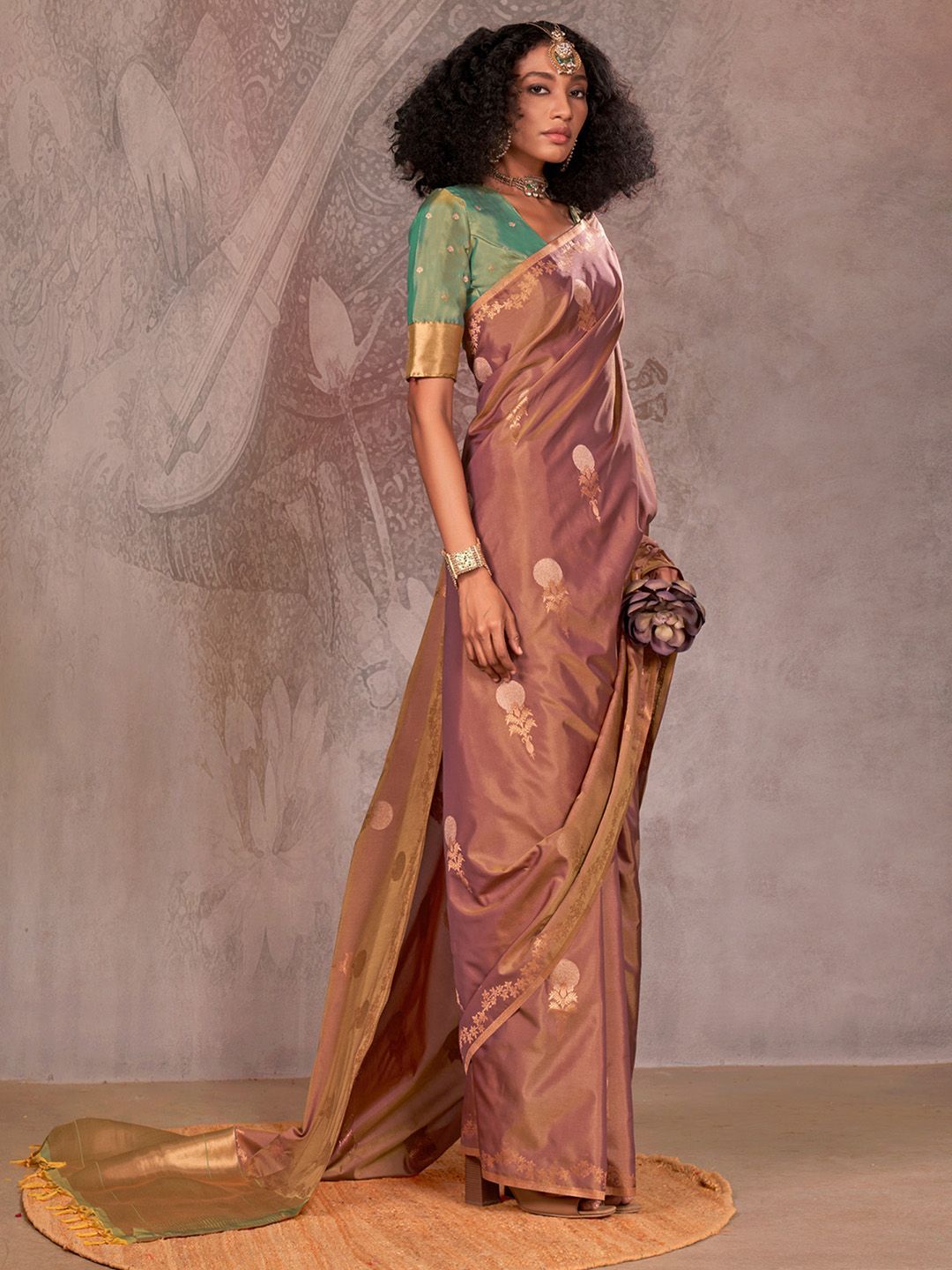 Saree mall Ethnic Motifs Zari Pure Silk Jamdani Sarees