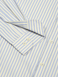 Thomas Scott Men Smart Cutaway Collar Vertical Striped Cotton Formal Shirt