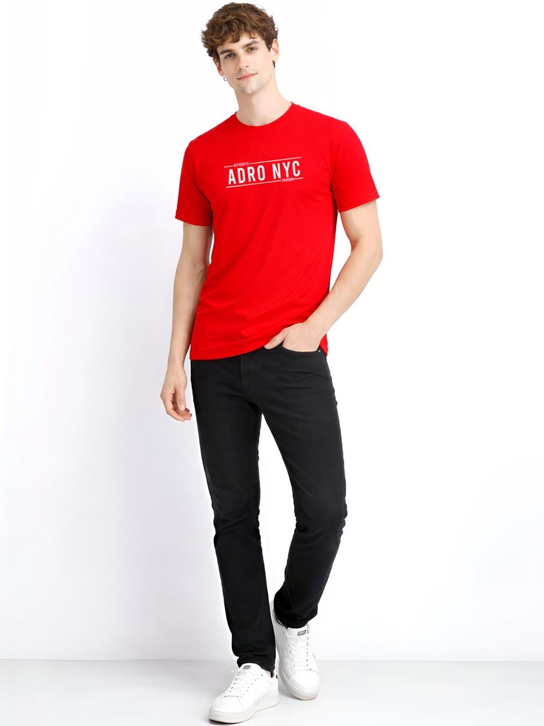 ADRO Men Typography Printed T-shirt