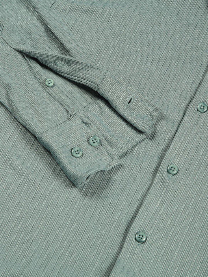 Thomas Scott 
Men Premium Slim Fit Vertical Stripes Textured Casual Shirt