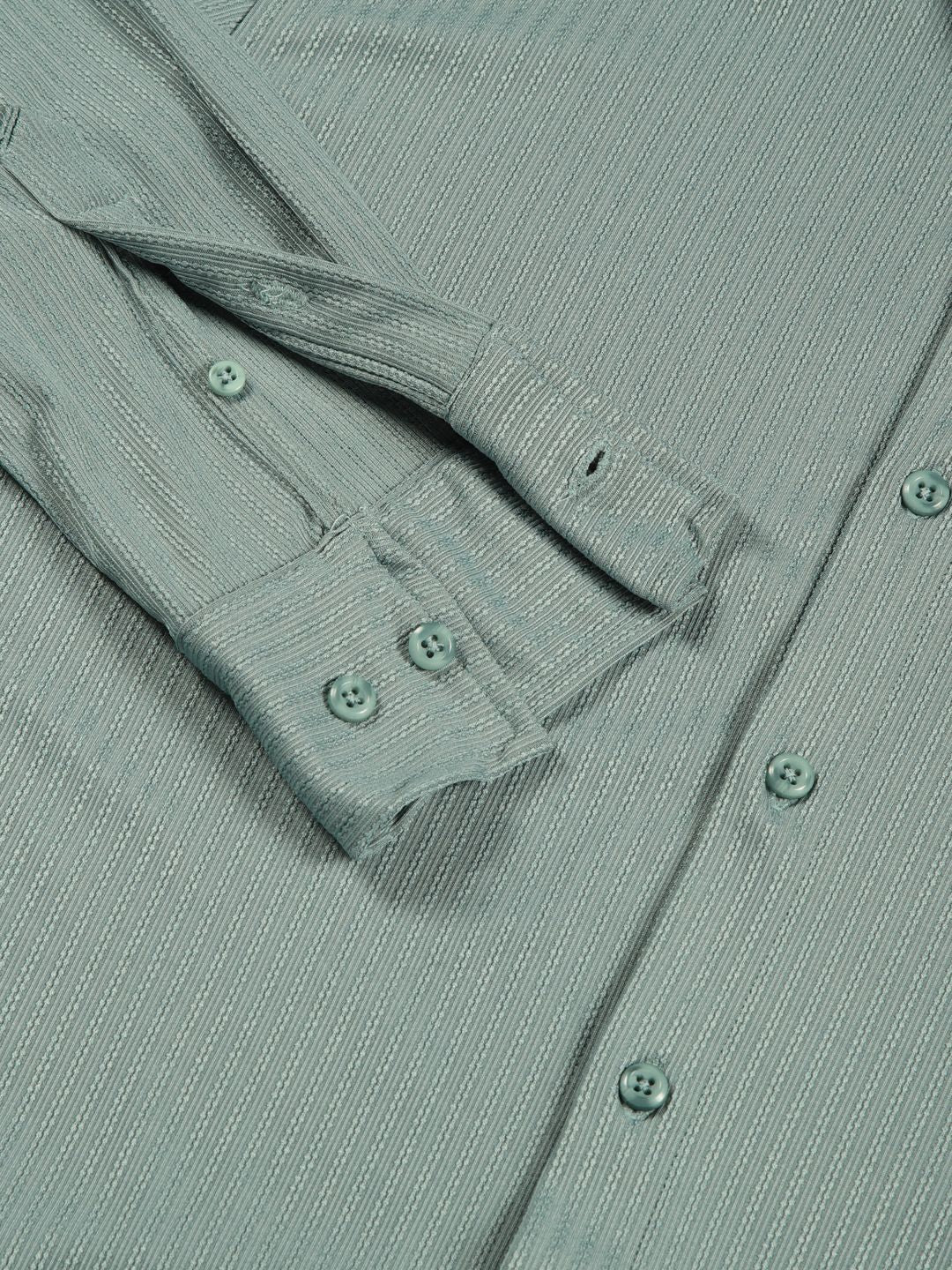 Thomas Scott 
Men Premium Slim Fit Vertical Stripes Textured Casual Shirt