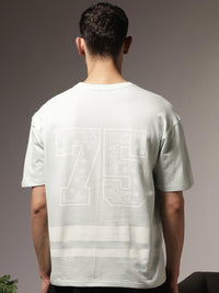 Eszett Ethnic Numero Brand Logo Cotton Round Neck Short Sleeves Oversized T-shirt