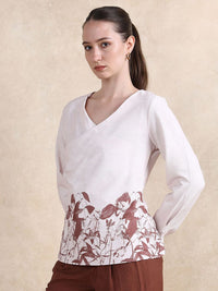 Rareism Floral Print Cotton Top