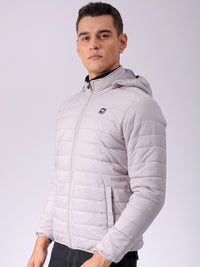 The Indian Garage Co Men Zip-Front Puffer Jacket with Detachable Hood
