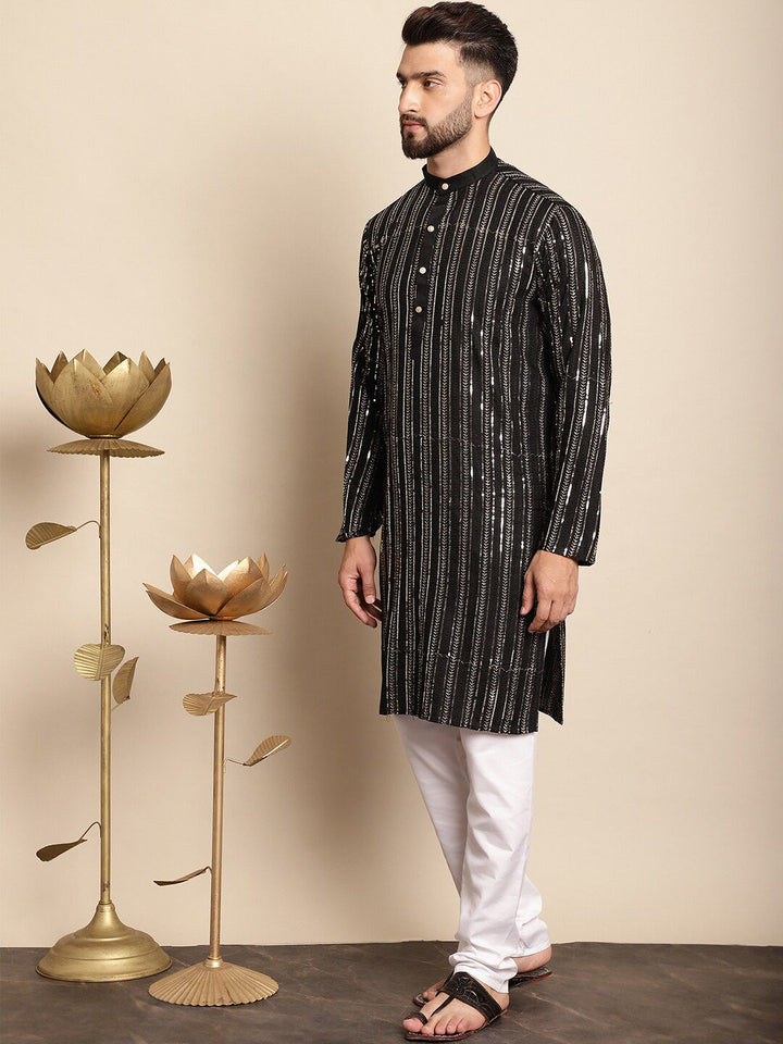 Anouk Leheriya Embroidered Regular Pure Cotton Kurta with Churidar