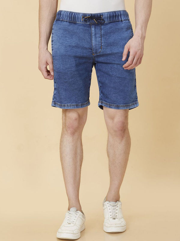 Being Human Men Cotton Mid-Rise Washed Shorts