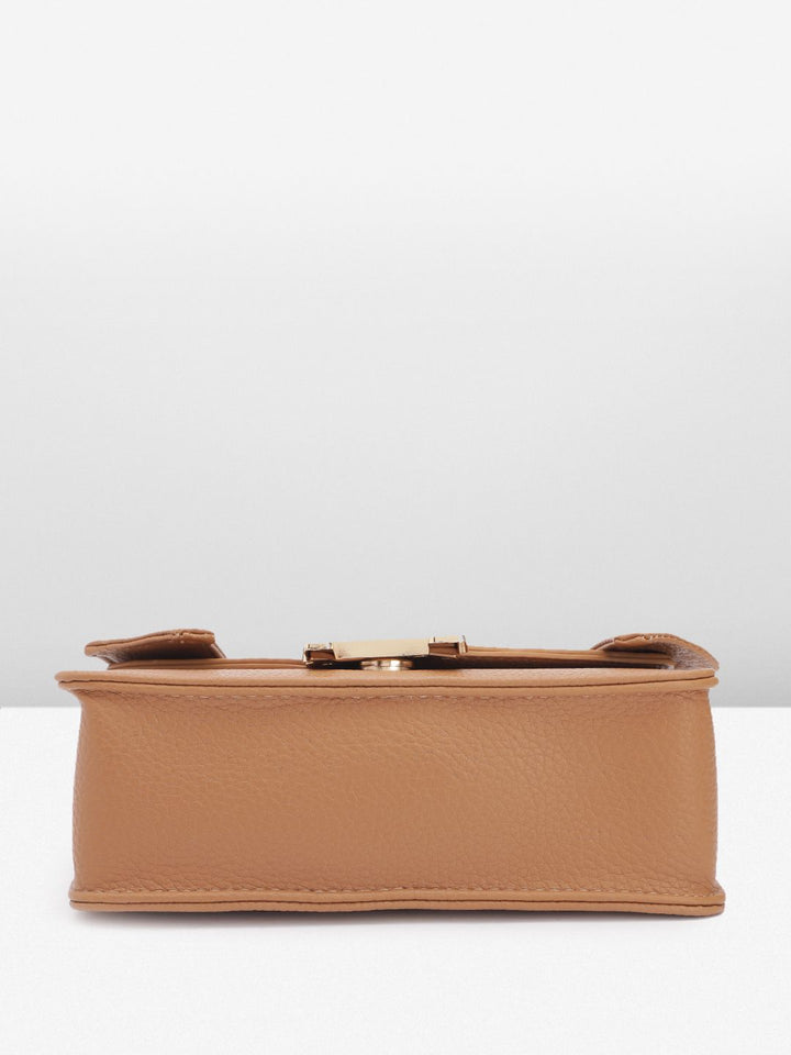 DressBerry Brand Logo Embossed Textured Satchel