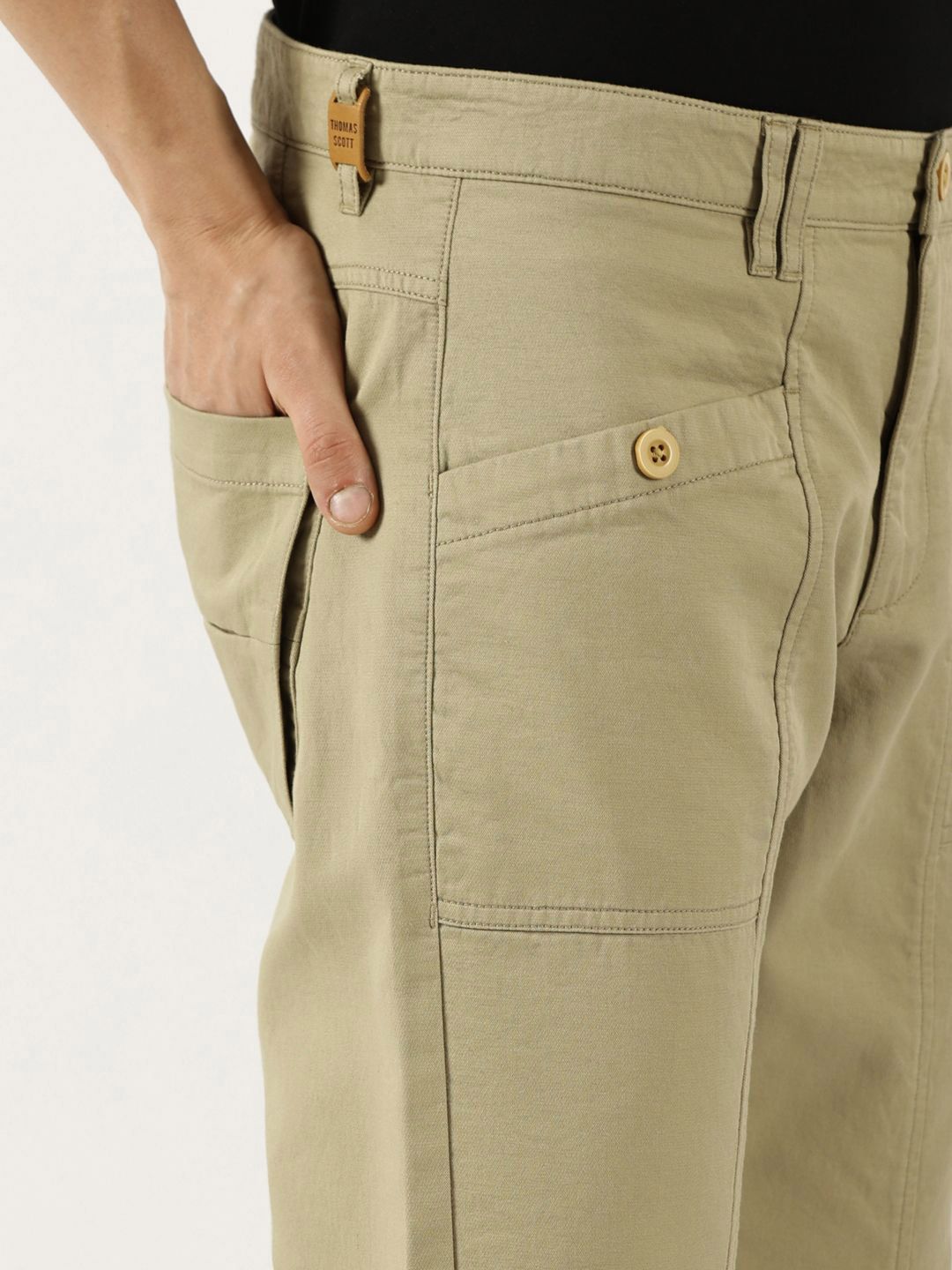 Thomas Scott Men Smart Easy Wash Cargos Trousers