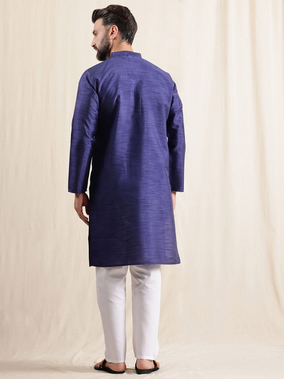 Anouk Men Mandarin Collar Regular Straight Kurta with Pyjamas