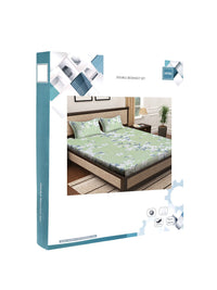 Myntra Elegant Homes Green Printed Pure Cotton 400TC Fitted King Bedsheet Set 2.5m x 2.25m