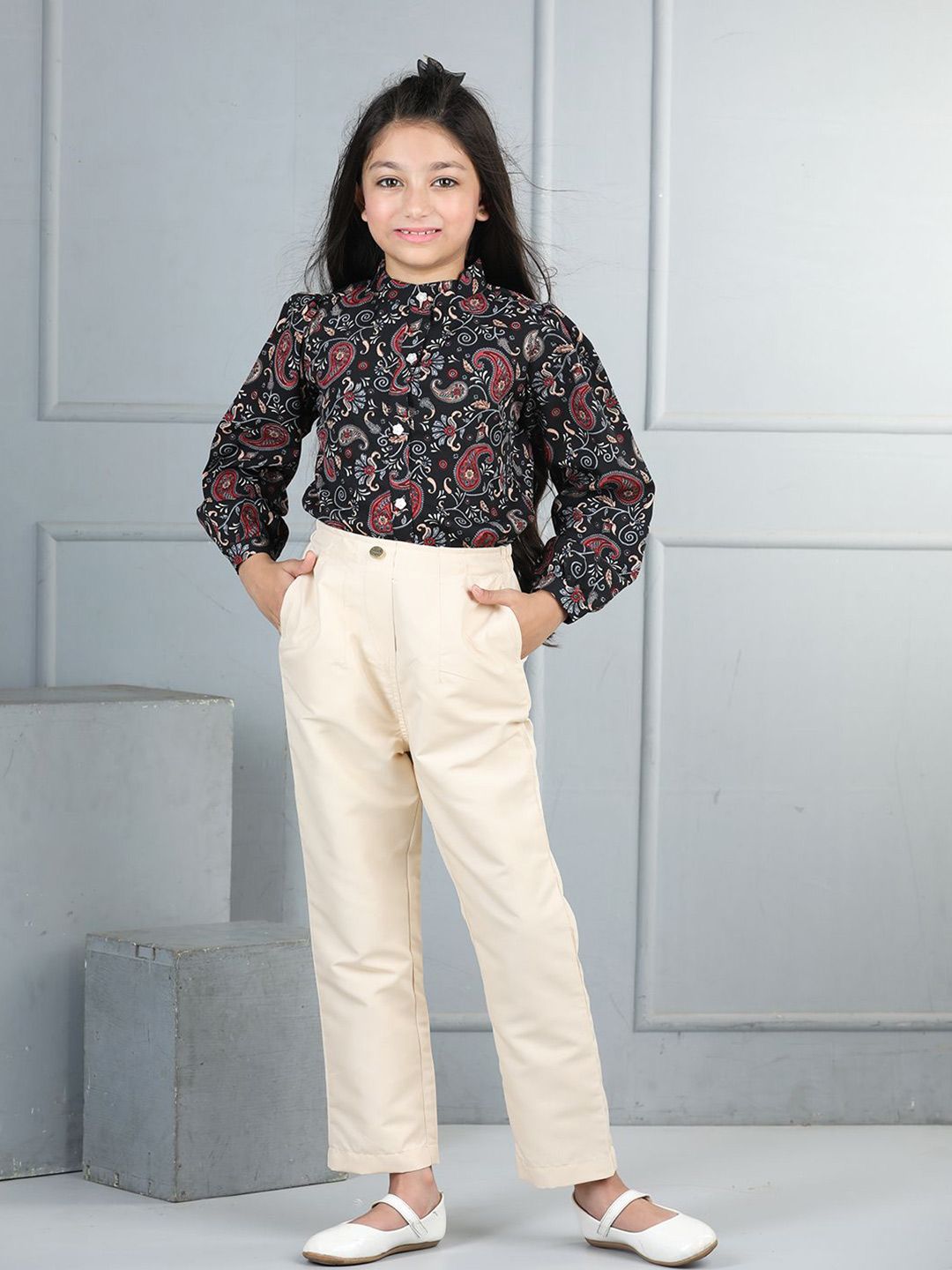 Cutiekins Girls Printed Top with Trousers