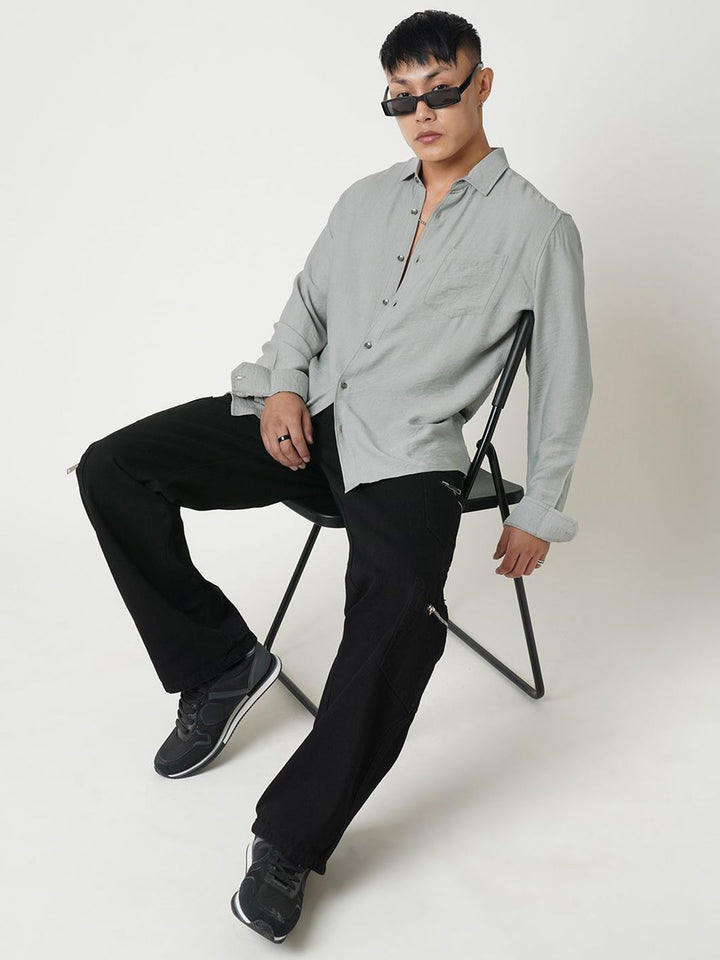VASTRADO Men Classic Spread Collar Solid Slim Fit Casual Shirt