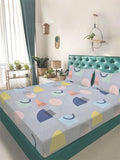 Myntra Elegant Homes Grey Geometric 300 TC King Double Bedsheet with 2 Pillow Covers