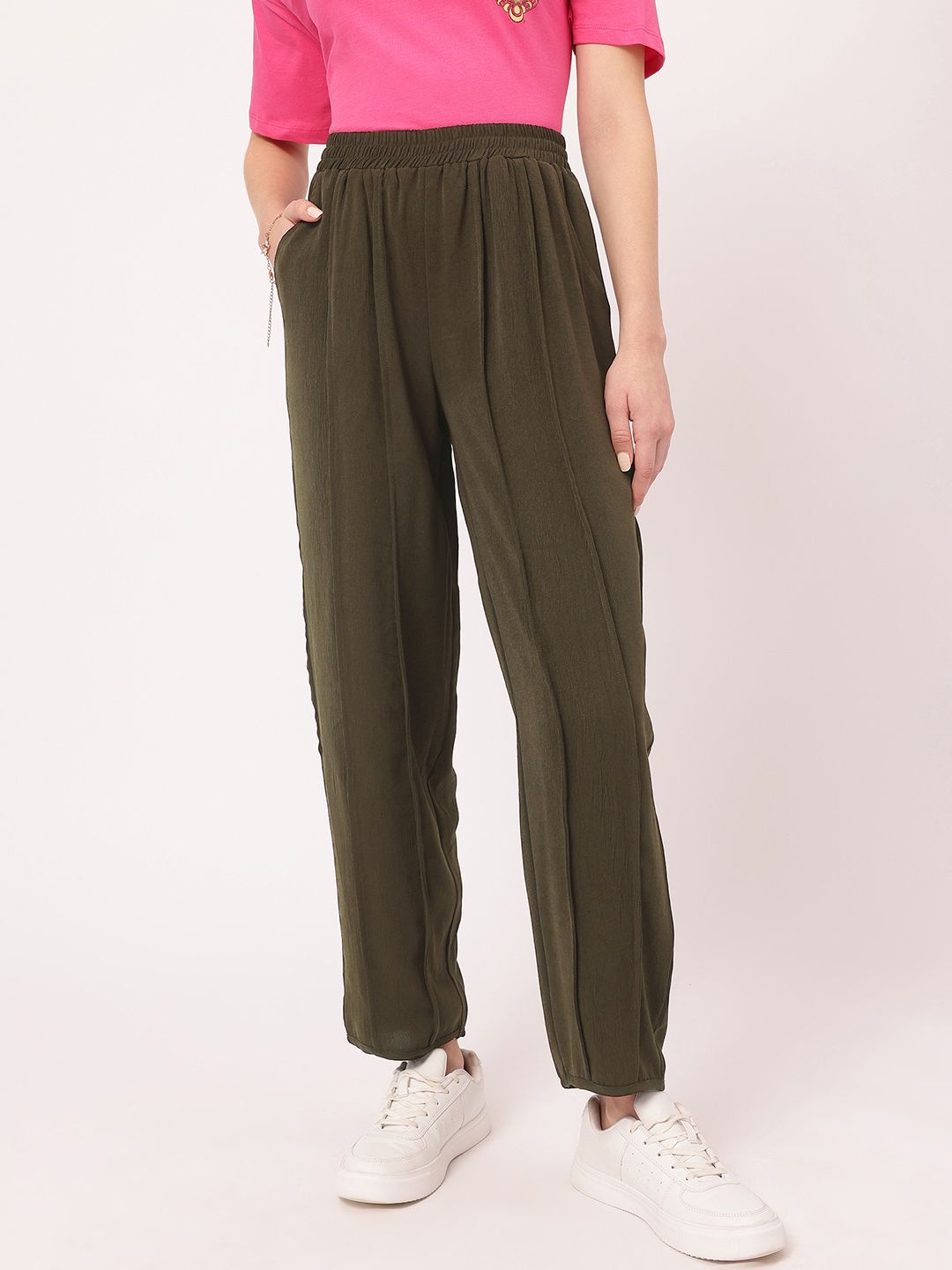 DressBerry Women Edgy Elegance Pleated Trousers