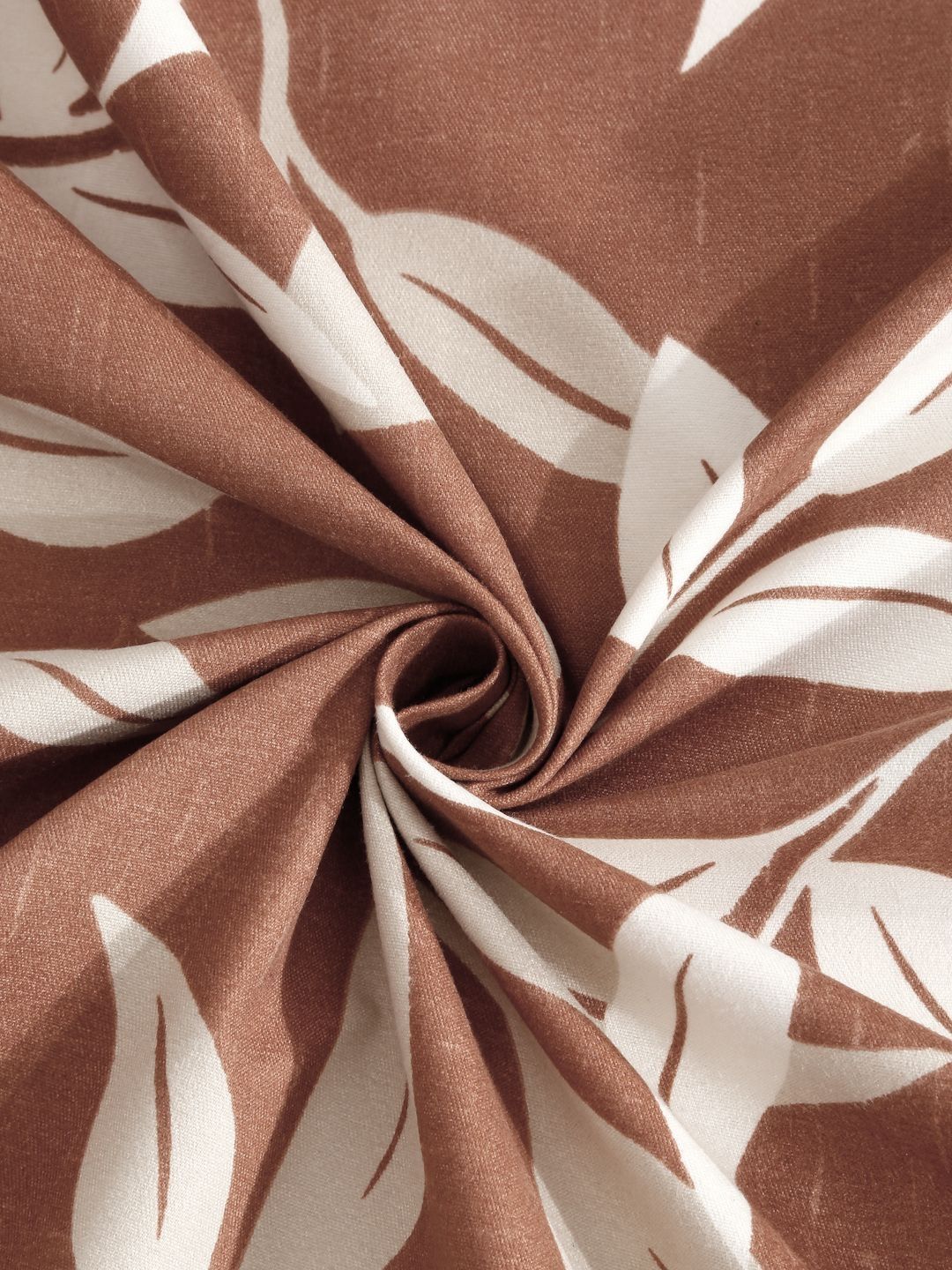 KLOTTHE Brown Floral Cotton 300 TC King Bedsheet with 2 Pillow Covers-98 x 89 inches