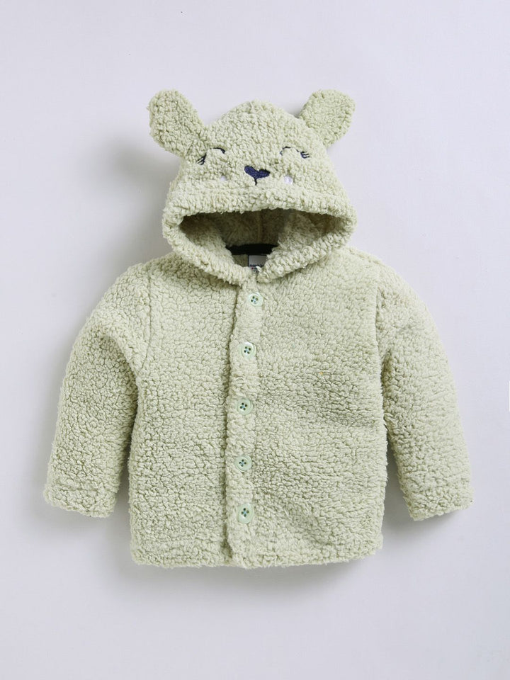 Moms Love Infant Girls Sherpa Finish Pure Cotton Hooded Tailored Jacket