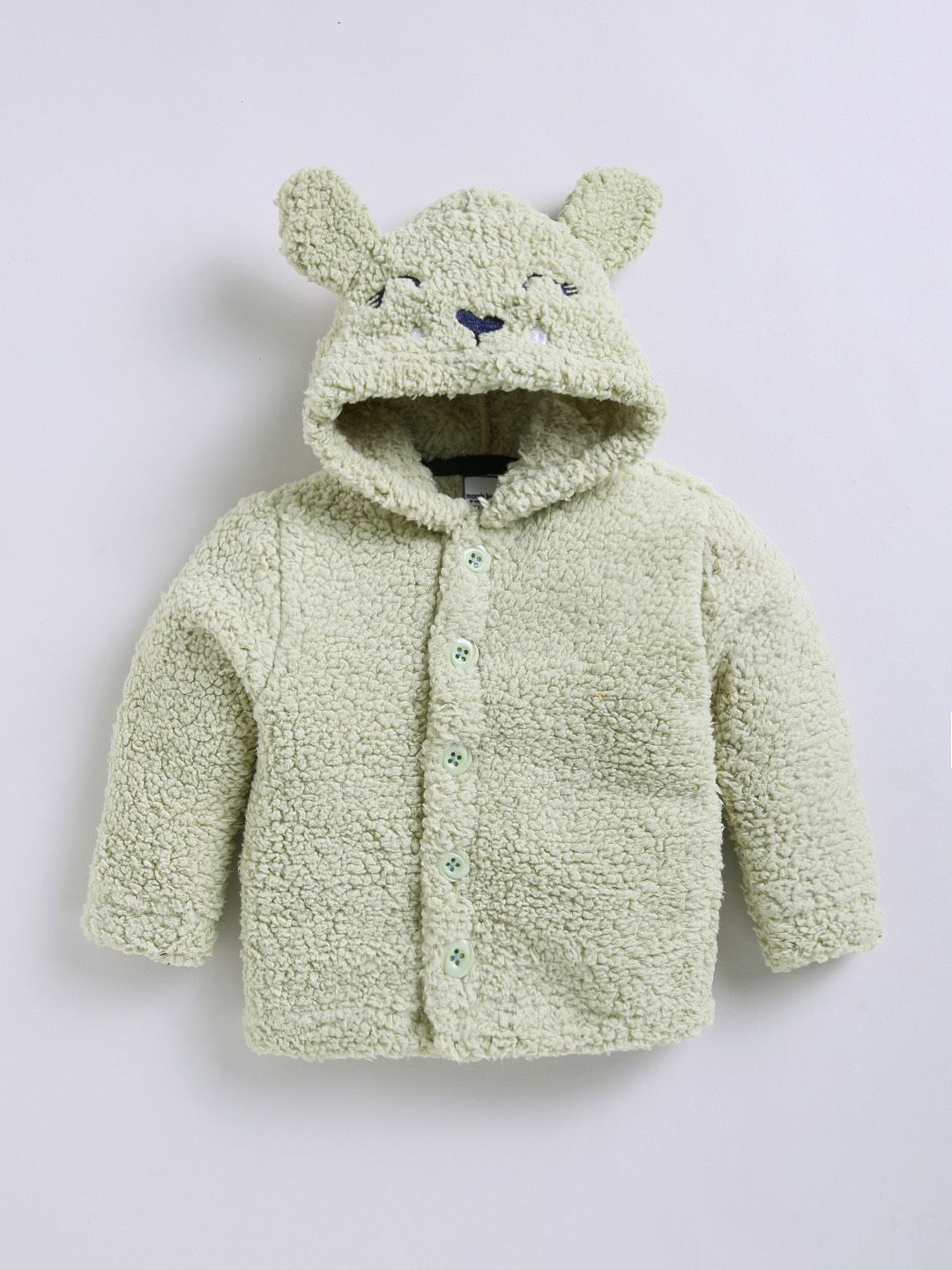 Moms Love Infant Girls Sherpa Finish Pure Cotton Hooded Tailored Jacket