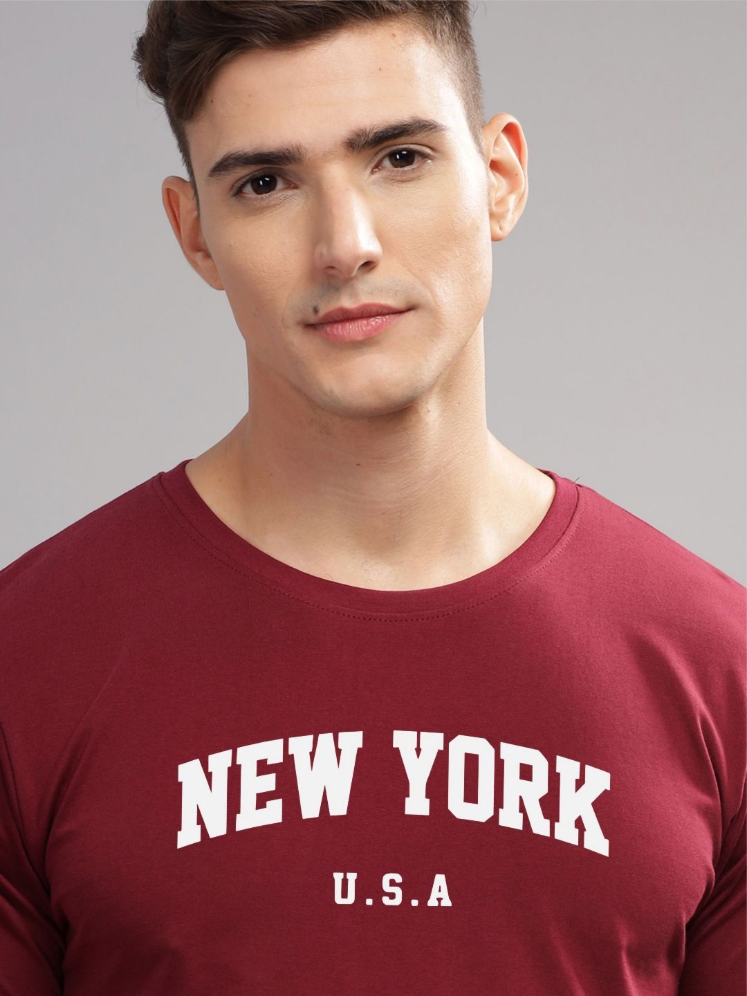 ADRO Men Typography Printed Raw Edge T-shirt