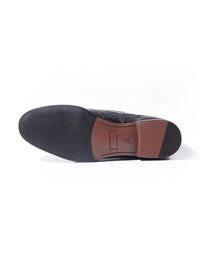 MONKSTORY Black Horsebit Smart Croc-Effect Slip-Os