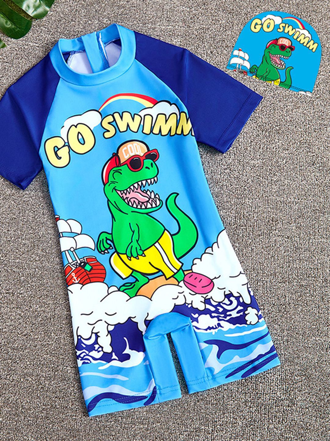 YK Girls Printed Round Neck Legsuit