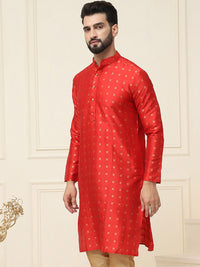 SOJANYA Geometric Printed Band Collar Straight Kurta