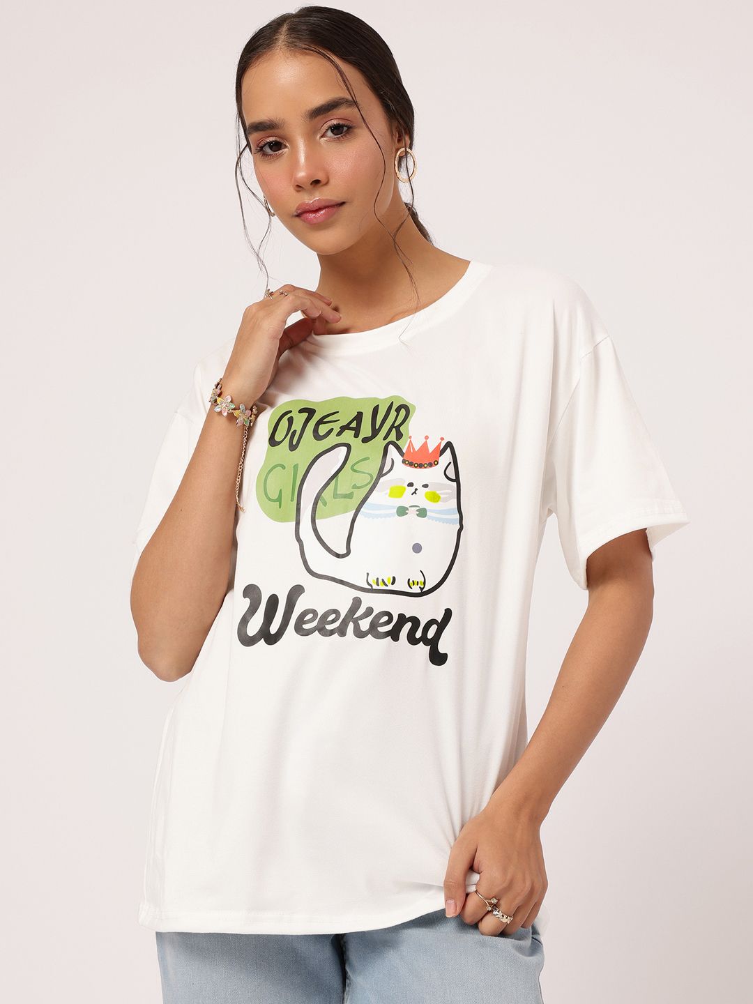 DressBerry Laid-Back CozyCore Graphic Printed Relax Tee