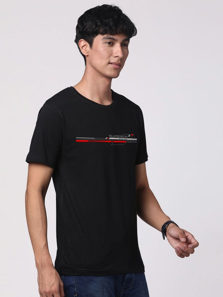 Pek ADRO Lelaki dengan 3 T-shirt Kapas Leher Bulat Bercetak Grafik