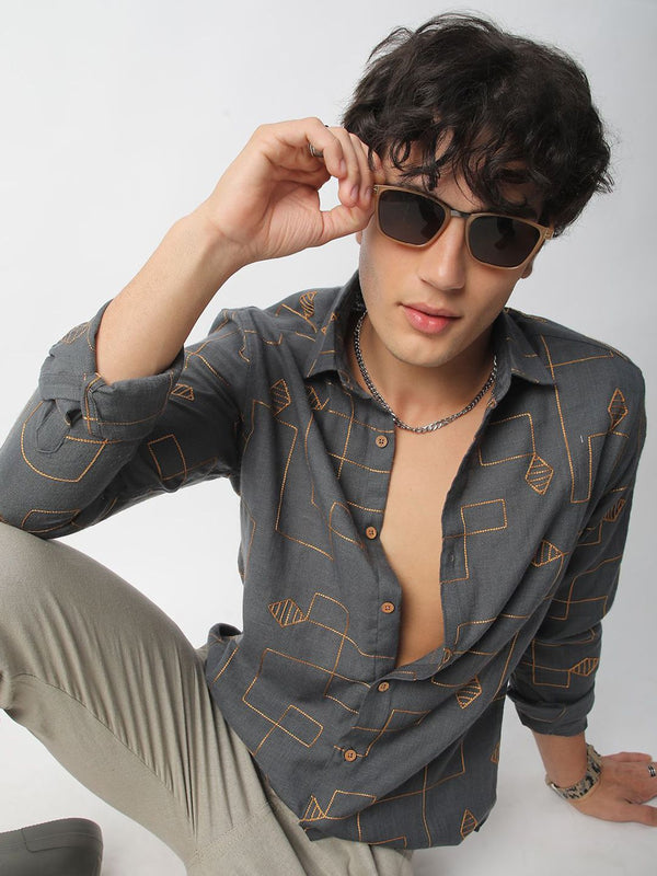 VASTRADO Men Classic Slim Fit Opaque Casual Shirt