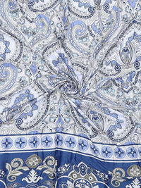 Monte Carlo Blue & White Ethnic Motifs Mild Winter 210 GSM Double Bed Duvet