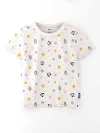 NautiNati Disney Girls Pack of 2 Cotton Minnie Mouse Printed T-shirts