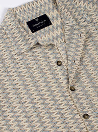 Thomas Scott Men Premium Spread Collar Vertical Striped Cotton Slim Fit Casual Shirt