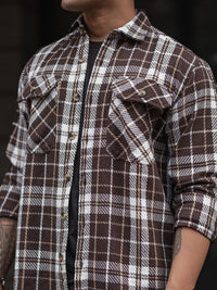 Powerlook Men Spread Collar Tartan Checked Casual Shirt