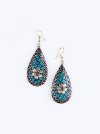 Anouk Gold Plated Cubic Zirconia Studded Teardrop Shaped Drop Earrings