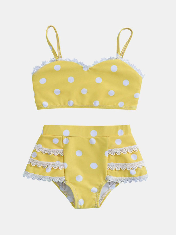 YK Infant Girls Printed Top & Shorts Swim Set