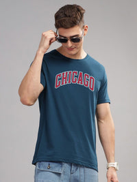 ADRO Men Typography Printed Applique T-shirt